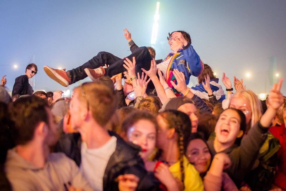 crowdsurfing at boardmasters