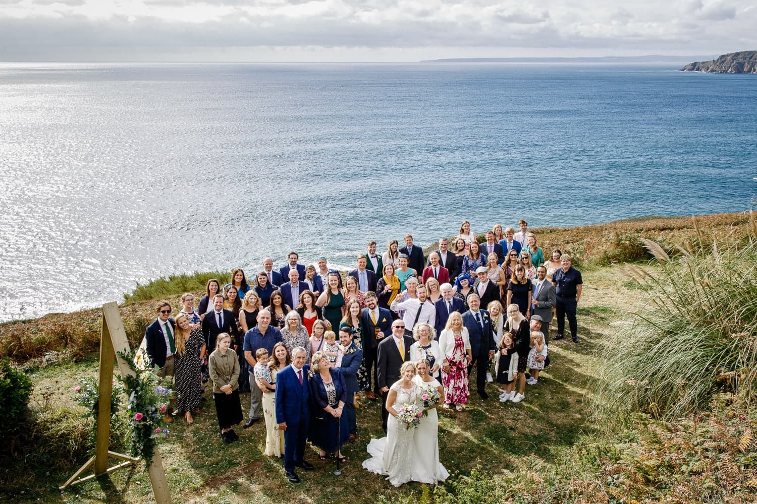 beacon crag wedding group shot