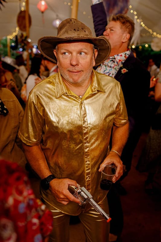space cowboy wedding guest