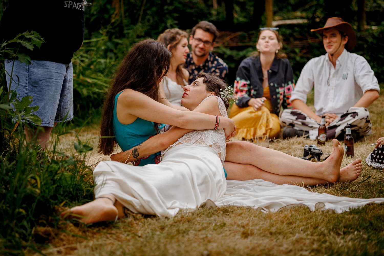 space cowboy wedding guests