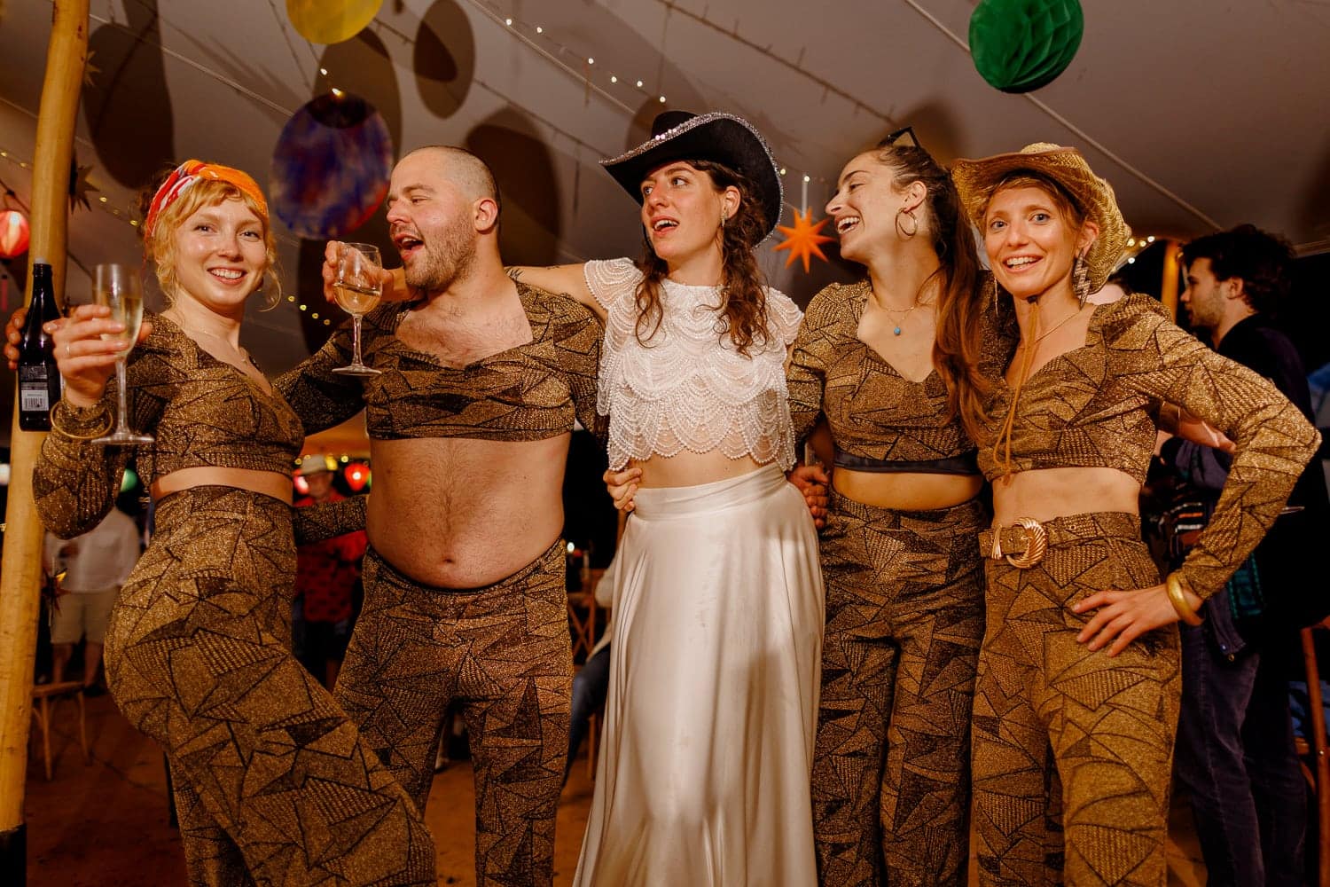 space cowboy wedding bridal party